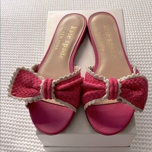 Kate Spade Fuchsia and Cream Bow Sandals